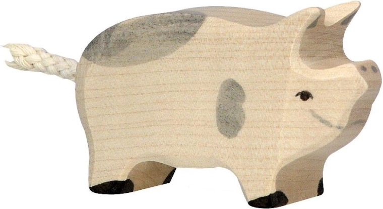 Figurine Holztiger cochon tacheté - 1 pièce