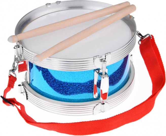 Tambour pour enfants avec cerclage métallique et sangle