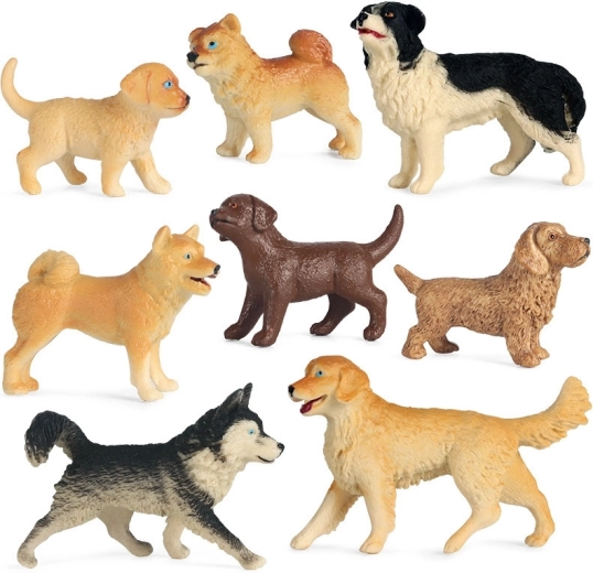 Figurines réalistes de chiens de différentes races