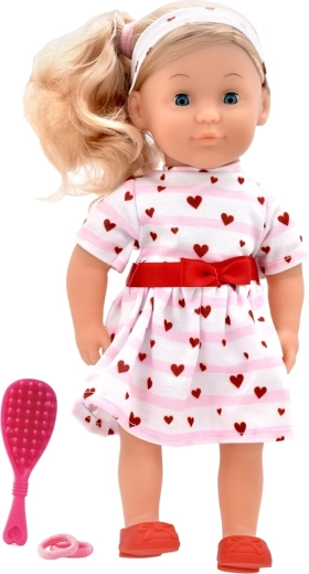 Dolls World poupée Charlotte 36 cm – princesse rose avec des petits cœurs