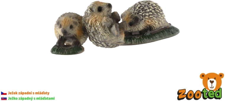 Figurine de hérisson occidental avec ses petits