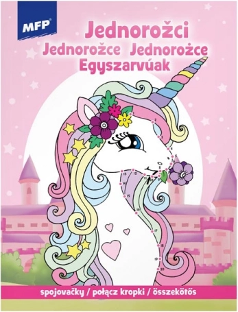 Cahier de coloriage et points à relier Licornes 210 × 276 mm, 32 pages