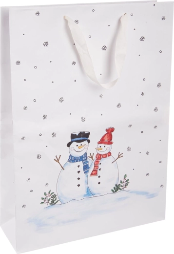 Sac cadeau en papier Bonhomme de neige 32,5 × 10 × 45,5 cm