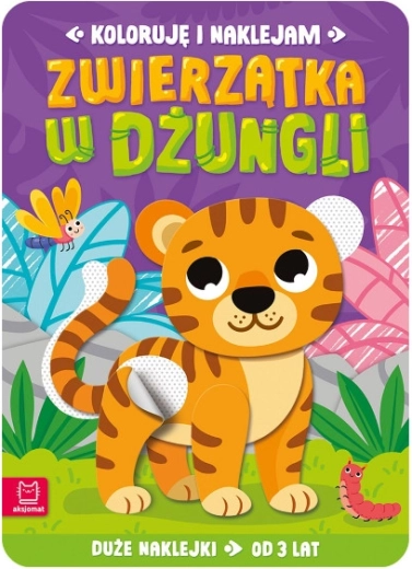 Je colorie et je colle : Les animaux de la jungle – livre créatif avec autocollants