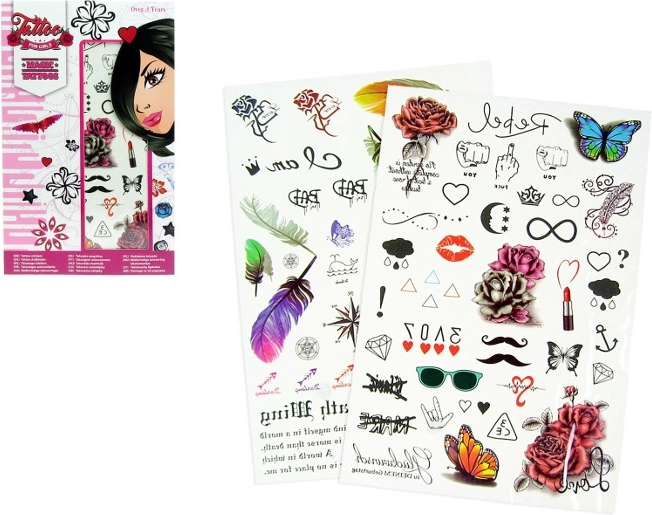 Tatouages temporaires pour filles – lot de 73 pièces