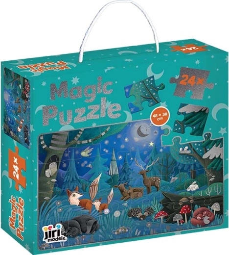 Puzzle scintillant en boîte Animaux de la nuit