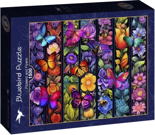 Puzzle Bluebird Fleurs et papillons, 1500 pièces
