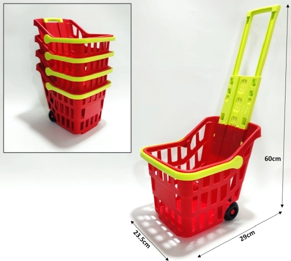 Chariot et panier de courses 2-en-1 29 × 23,5 × 60 cm