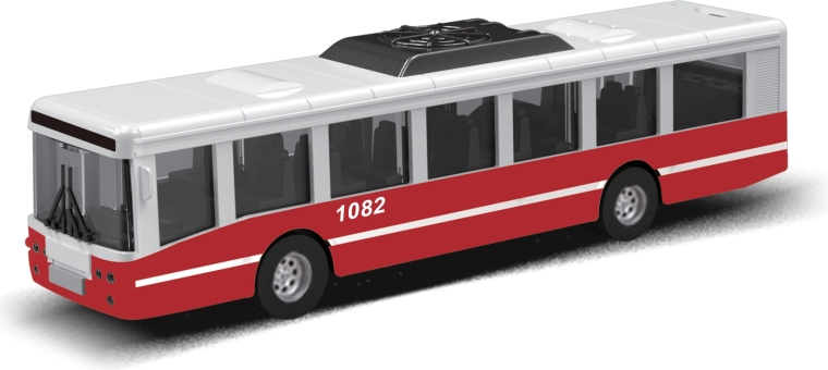 Autobus de transport urbain à inertie 16 cm – rouge