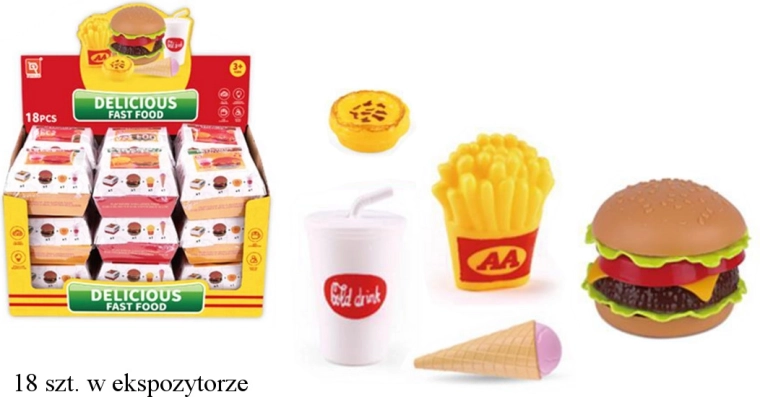 Set de fast-food pour enfants – hamburger, frites, boisson et glace