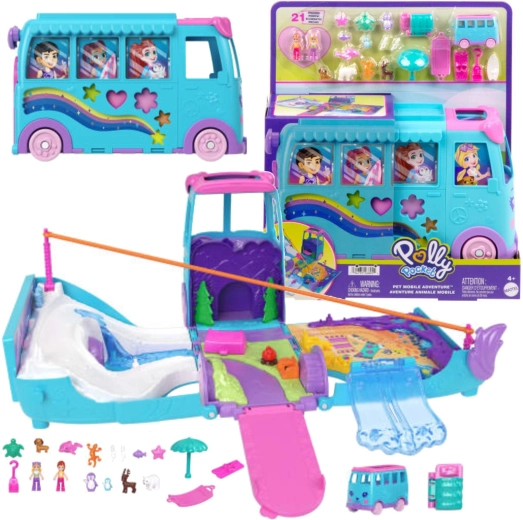 Véhicule d’aventure Polly Pocket avec 2 poupées et accessoires