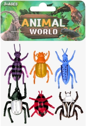 Figurines d’insectes Animal World (6 pièces)
