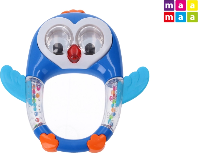Hochet pingouin avec effets lumineux et sonores, 15 cm