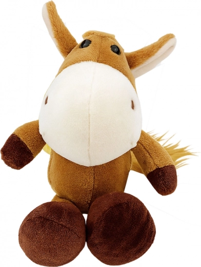 Cheval en peluche avec ventouse marron 23 × 12 cm