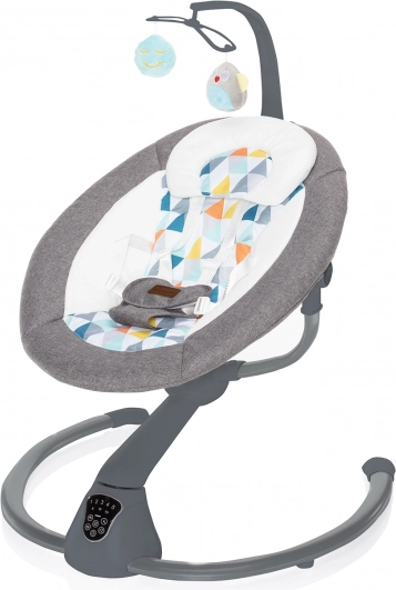 Transat pour bébé Lullaby, motif triangulaire/gris
