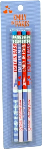 Set de crayons avec gomme Emily in Paris (4 pcs)