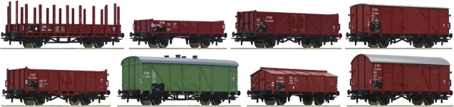 Roco ensemble de huit wagons de marchandises ČSD