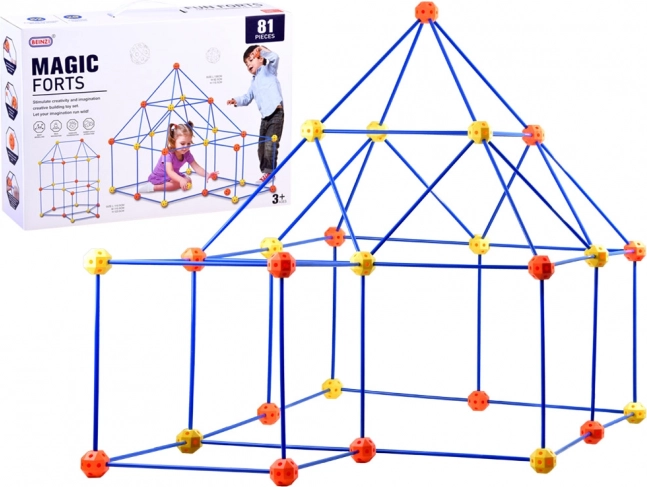 Jeu de construction avec grandes pailles et connecteurs, 81 pièces