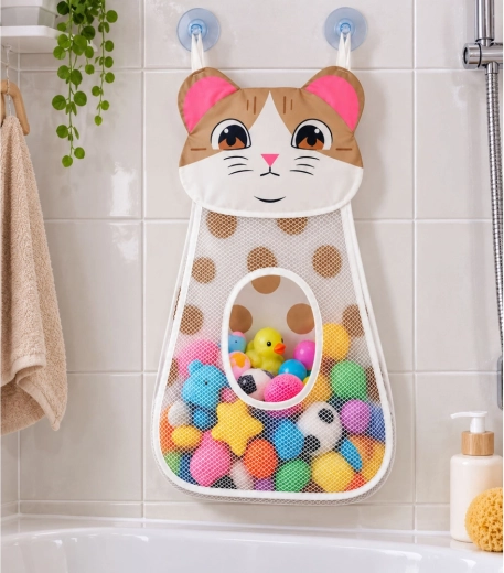 Un espace bien organisé pour les jouets de bain