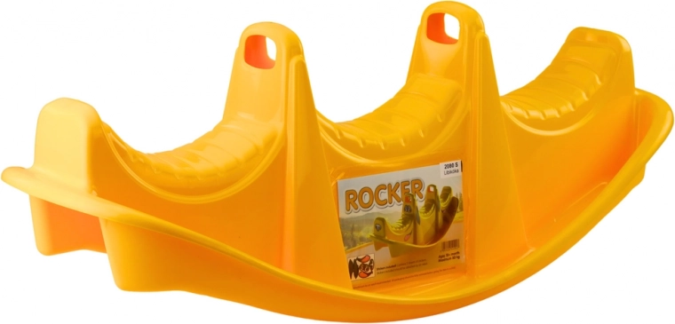 Balançoire à bascule pour enfants trois places jaune