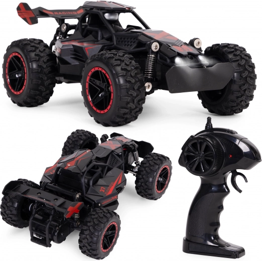 Voiture RC tout-terrain 1:18 à propulsion arrière avec phares LED