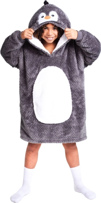 Plaid sweat à capuche chaud pour enfants 7–12 ans, pingouin COZY NOXXIEZ