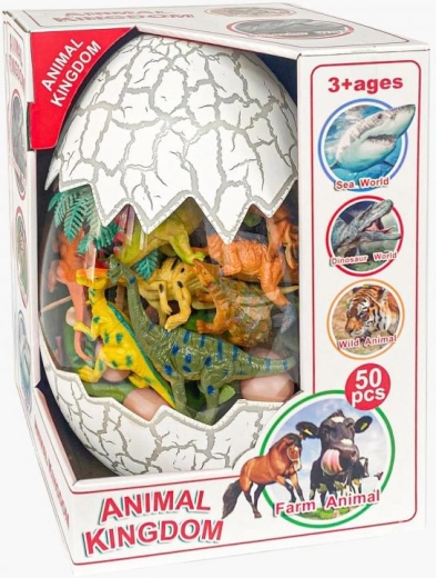 Plejo grand œuf de dinosaure – set de figurines et accessoires (50 pcs)