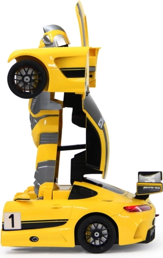 Transformation par pression sur un bouton : voiture et robot