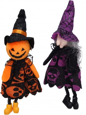 Décoration d’Halloween sorcière et épouvantail à suspendre