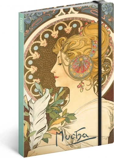 Notique bloc-notes 13 x 21 cm Alfons Mucha - Plume, non ligné