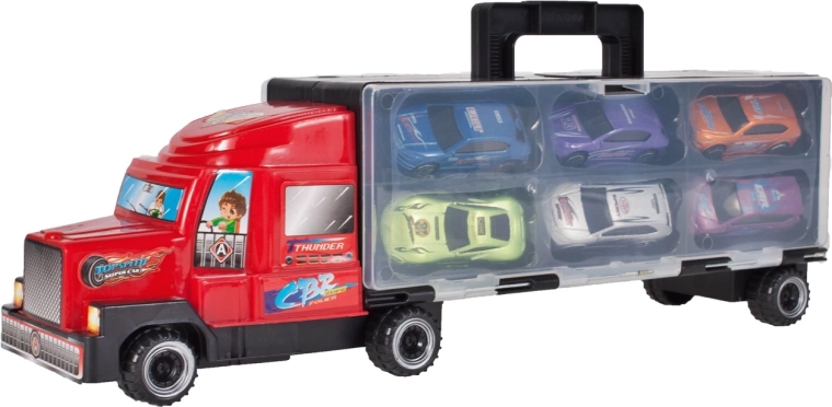 Camion avec petites voitures métalliques