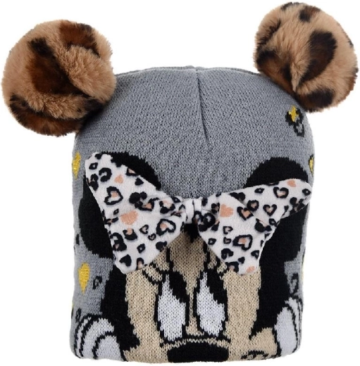 Bonnet gris Minnie avec doublure polaire