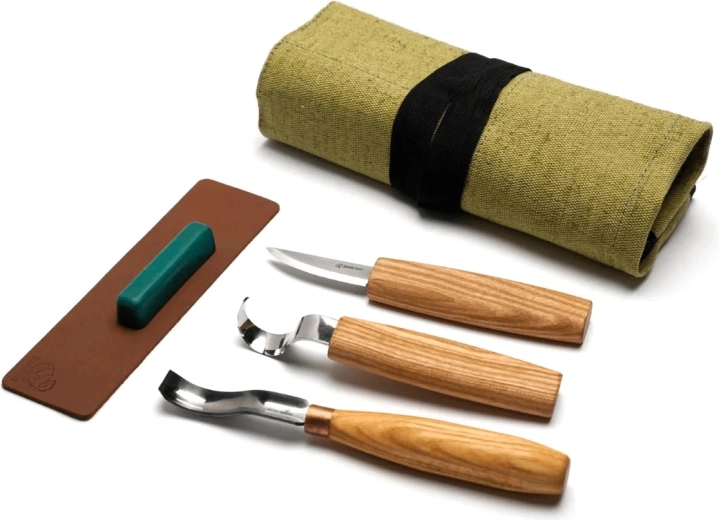 Kit BeaverCraft pour la sculpture de cuillères avec bande à affûter en cuir