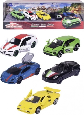 Coffret cadeau DREAM CARS ITALY – 5 petites voitures en métal