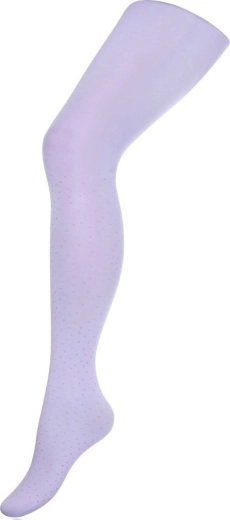 Collants enfant en coton 3D New Baby violet clair à pois