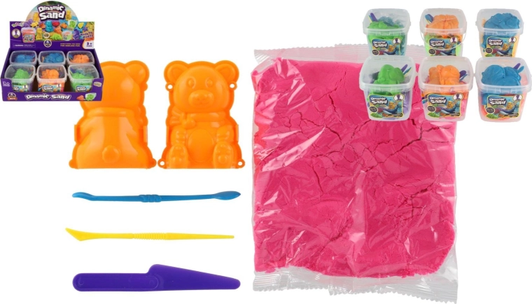 Sable cinétique magique avec accessoires dans une boîte en plastique (6 pcs par boîte)