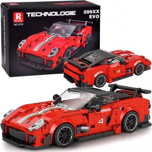 Kit technique – supercar rouge avec aileron, 413 pièces