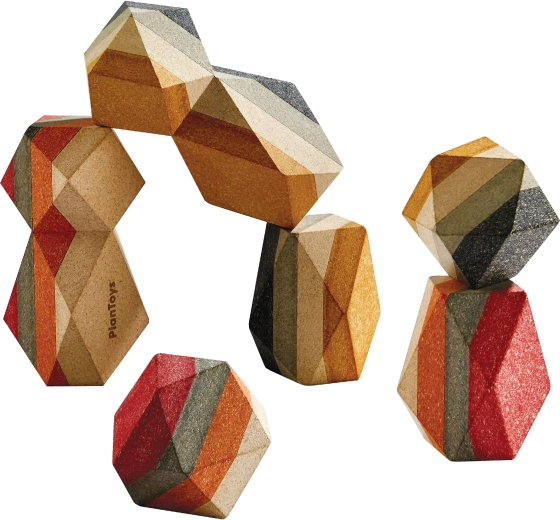 PlanToys gemmes en bois à empiler (6 pièces)