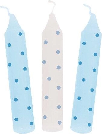 Lot de bougies d’anniversaire à pois bleus