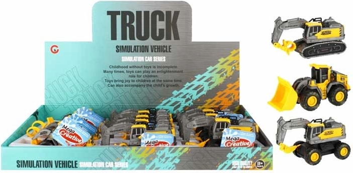 Engin de chantier avec bras mobile et mécanisme à rétrofriction (pull-back) 14 cm