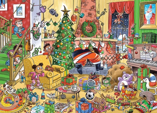 puzzle familial Cobble Hill Attraper le Père Noël 350 pièces