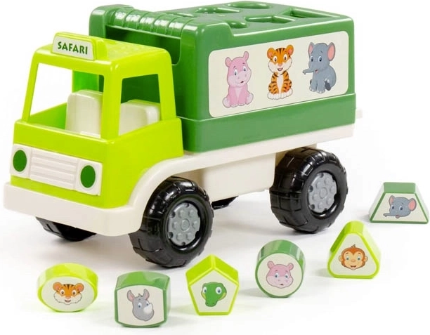 Voiture safari éducative avec boîte à formes