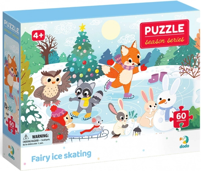 Dodo puzzle Saisons : patinage magique d'hiver 60 pièces