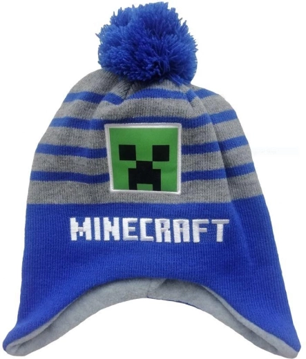 Bonnet Minecraft gris-bleu