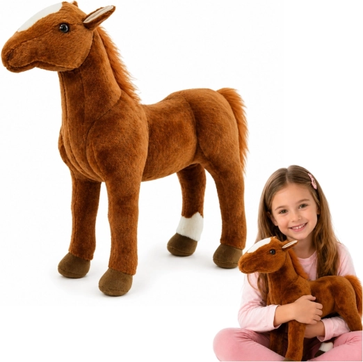 Poney en peluche marron 40 × 37 cm