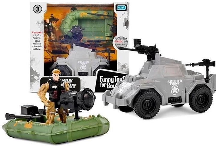 ToysForBoys set de jeu militaire avec bateau, véhicule de combat et figurine de soldat