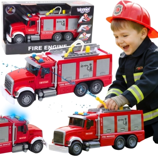 Camion de pompiers Woopie avec jet d’eau, lumière et son, échelle 1:14