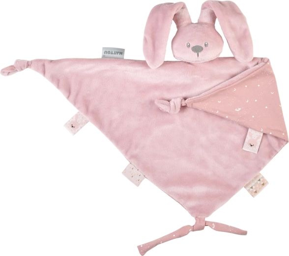 Doudou maxi Nattou Lapidou Glow rose poudré 65 × 40 cm