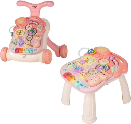 FreeON Free2Play trotteur et table d’activités Walk & Play 2 en 1 rose