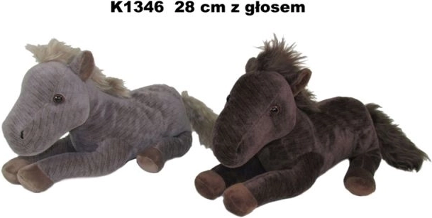 Cheval en peluche avec son 28 cm